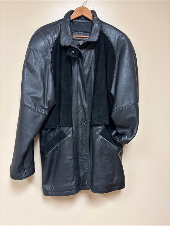 Boutique Of Leathers Jackets & Blazers - Women's Black Leather & Suede Panel Long Jacket
